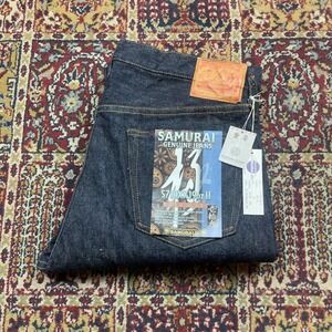 NWT Samurai Jeans S710XX 19oz II Slim Straight Indigo Selvedge Denim Jeans 38x36